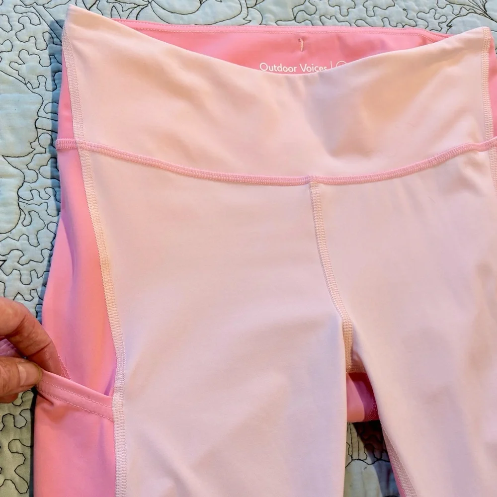OUTDOOR VOICES  Zoom 7/8 Leggings Super Form Cosmos Pink Punch/White Sz S💚